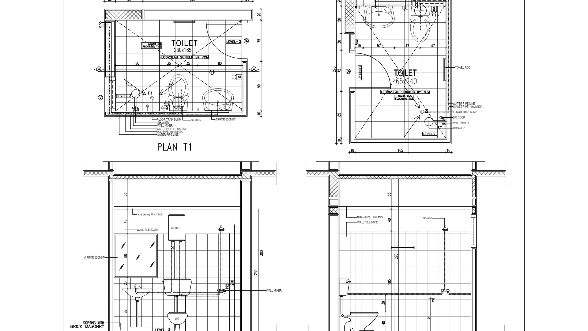 Working Drawing Toilet